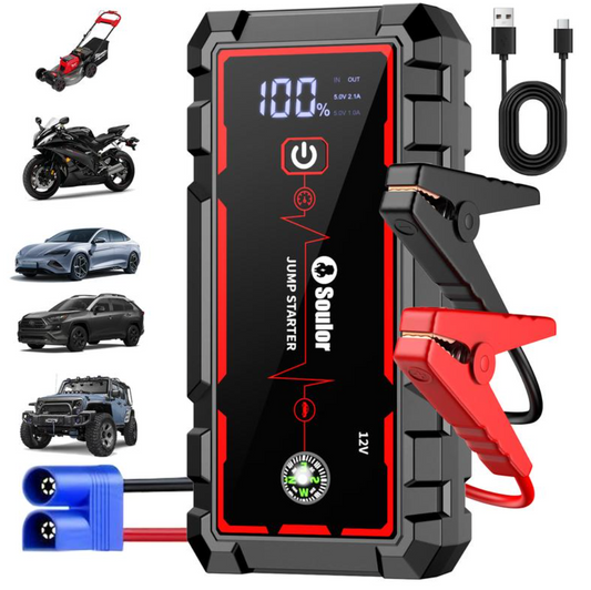 Arrancador Portátil 12V Para Vehículos Con Power Bank